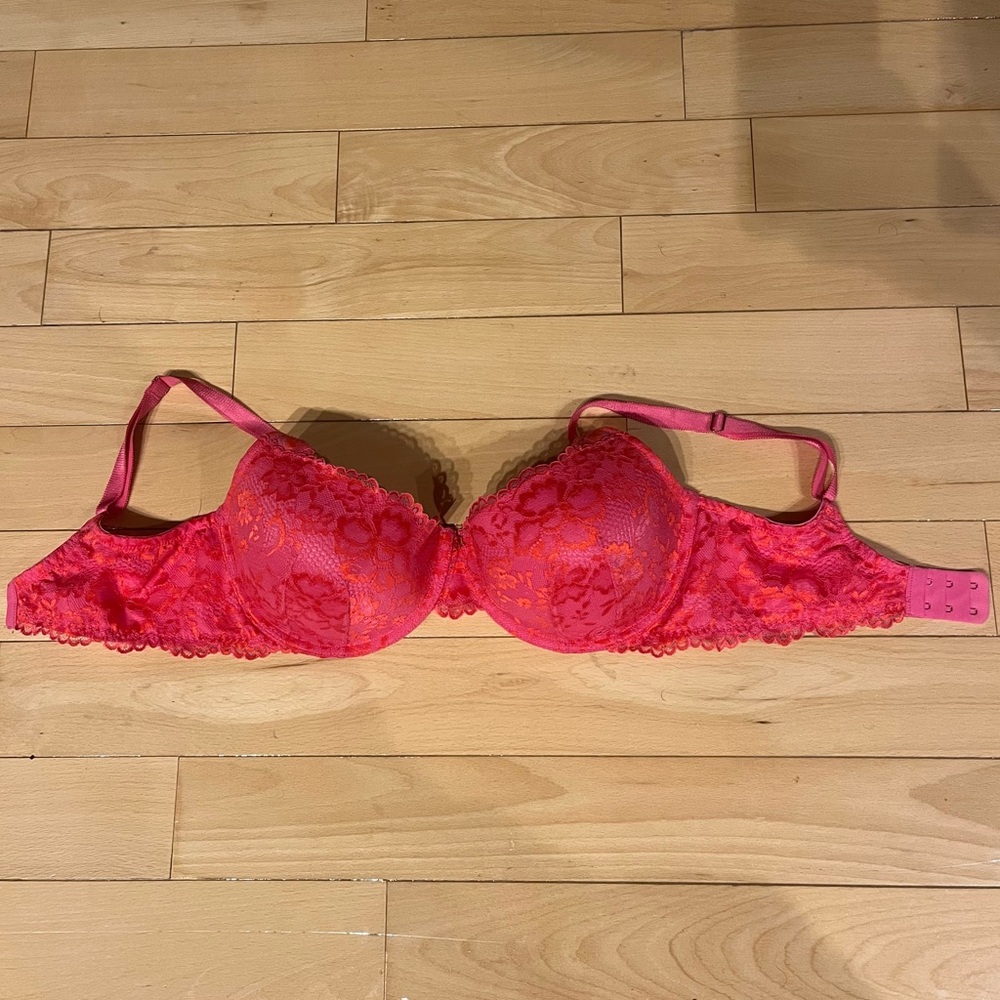 Savage X Fenty Floral Lace Balconette Bra with X Charm in Sweeter Pink Two-Tone - Picture 8 of 10